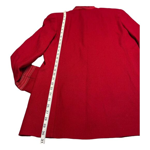 Rafaella Jacket Women's 12 Red 100% Wool Half-Button Open Front Long Sleeve - Picture 6 of 9